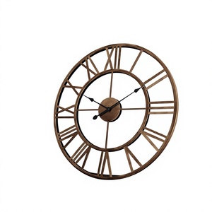 <b>Large</b> Vintage Roman Numeral Wall <b>Clock</b> with Rustic Wooden Finish for Home Living Room Office Decor Decorative Wall <b>Clock</b> - Product Image 1