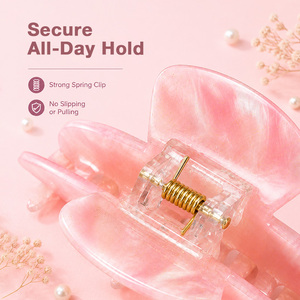 Lightweight Design Crystal Clear Acrylic Hair <b>Clip</b> with Strong <b>Spring</b> Grip Hair Claw for Smooth Everyday Hair Styling - Product Image 4