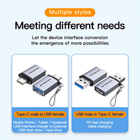 Mindpure - Adaptador de Transferencia de Datos USB 3.1 de Aleación de Aluminio, 5 Gbps, OTG, USB-C Macho a Hembra, Convertidor de Carga Rápida