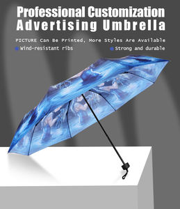 Parapluie pliant 3 sections avec image de la Vierge Marie, commande manuelle, parapluie compact pliant 3 sections pour fille - Product Image 3