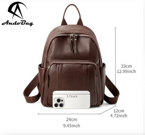 AndoBag - Mochilas de Moda de Piel Vacuna Suave para Mujer, para Viajes al Aire Libre, Gran Capacidad, Bolso de Mano, para el Trabajo Diario, Casual, Bolsos de Hombro - Product Image 3
