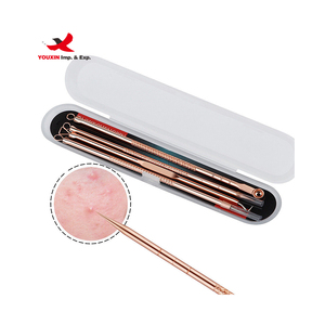 Lot de 4 extracteurs de points noirs et d'imperfections en acier inoxydable à prix réduit pour l'achat groupé – Outil de soin du visage - Product Image 1