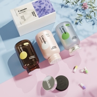 Botol Kaca 60ml 150ml Bening Amber Botol Kapsul untuk Vitamin D3 Gummies Kemasan Suplemen Nutrisi Obat