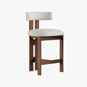 <span class=keywords><strong>Taburete</strong></span> <span class=keywords><strong>de</strong></span> Barra <span class=keywords><strong>de</strong></span> 26 Pulgadas/65 cm con Estructura <span class=keywords><strong>de</strong></span> Madera <span class=keywords><strong>de</strong></span> Fresno Maciza y Tapicería <span class=keywords><strong>de</strong></span> Bouclé <span class=keywords><strong>para</strong></span> <span class=keywords><strong>Isla</strong></span> <span class=keywords><strong>de</strong></span> Cocina o Bar en Casa, Acabado Marfil/Nogal - Product Image 2