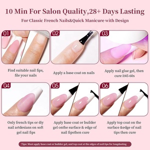 Appuyez sur les ongles French Tips Glossy Matte nude White Medium Coffin Wearable Full Cover Finger Nail - Product Image 5