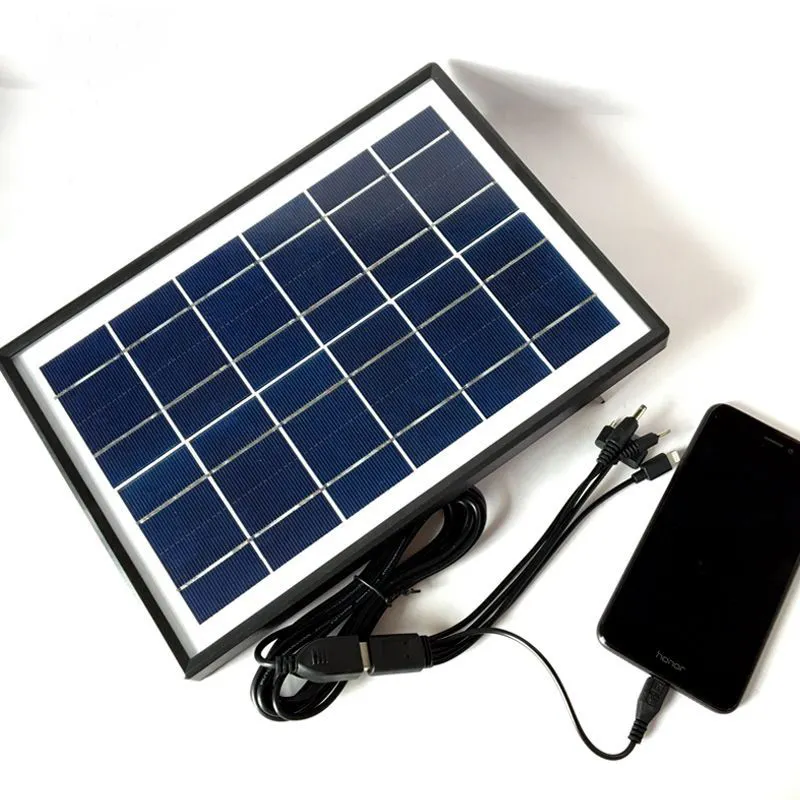 6W 다결정 실리콘 태양 전지 패널 야외 휴대 전화 충전 패널 조명 카메라 태양 전원 홈 장식