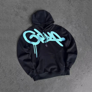 Tùy chỉnh Puff in hoodie 500gsm logo cổ điển axit rửa hoodie cho nam giới thời trang dạo phố nhà sản xuất thiết kế người đàn ông hoodie Áo nỉ - Product Image 3