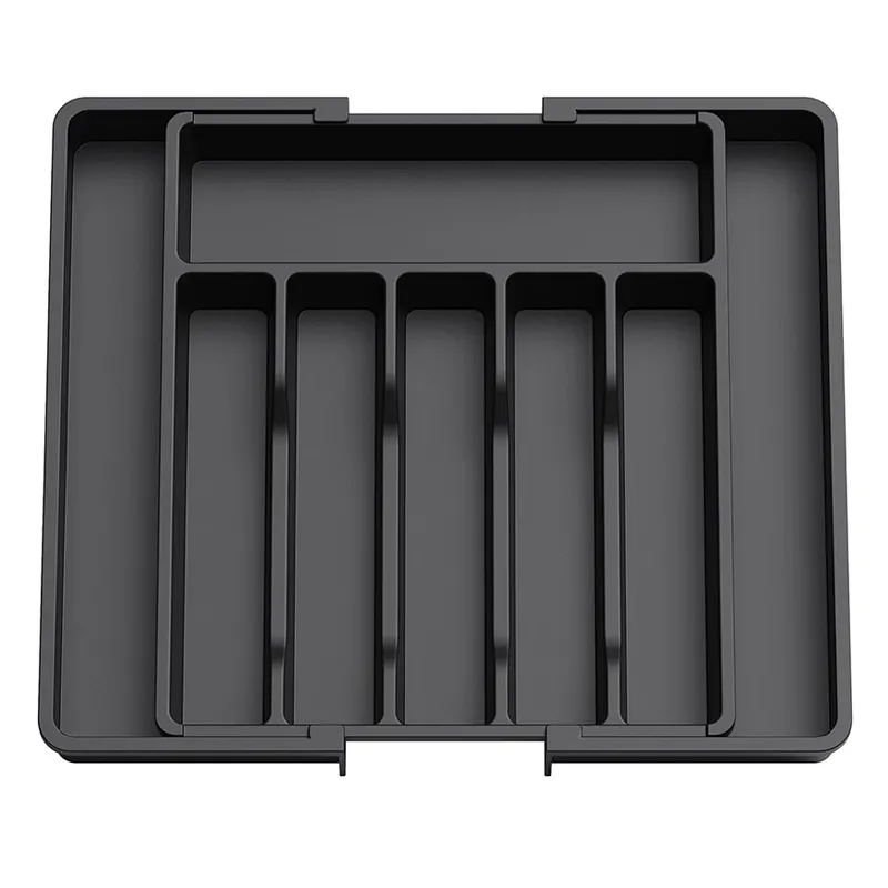 Bandeja de utensílios expansível para prata, bandeja compacta ajustável para armazenamento de talheres, gaveta expansível, venda imperdível