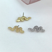 Calendo nuevo 14K oro sólido serpiente extremo sin rosca con pasador de acero inoxidable Conch Daith Piercing pendiente Top Piercing joyería