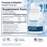 Complément alimentaire pour la santé de la prostate et de la vessie chez l'homme, Urox-P, mélange exclusif, zinc, cuivre, vitamine D3, formule de soutien urinaire