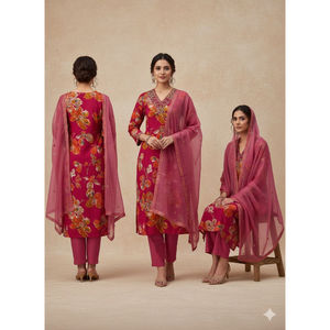 Meilleure Nouveauté : Ensemble 3 Pièces KDP Sharara Indien Ethnique en Rayonne pour Femme, Idéal Soirée, Magnifique Broderie Artisanale, Imprimé Numérique, Recyclé - Product Image 3