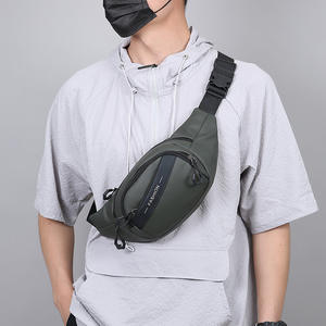 กระเป๋าคาดเอวแฟชั่นผู้ชายหลายชั้นความจุขนาดใหญ่เคลือบ PU กีฬากลางแจ้งกระเป๋าคาดหน้าอกกระเป๋าสะพายข้างสำหรับเดินทางทุกวัน - Product Image 2