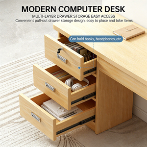 Escritorio Moderno, Duradero y Ergonómico para <span class=keywords><strong>Oficina</strong></span> en Casa con Archivador con Cerradura y Estructura de Madera Resistente para Trabajo Remoto y Estudio - Product Image 5