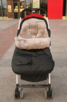 Doublure de poussette en peau de mouton douce et chaude, sac de couchage en peau d'agneau pour nouveau-nés, nourrissons, tout-petits, gigoteuse d'hiver pour poussette