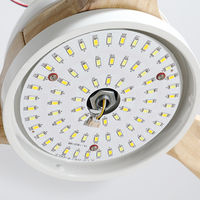 Ventilateur de plafond LED à télécommande à 5 vitesses en bois massif avec moteur électrique CC de 52 pouces pour usage domestique