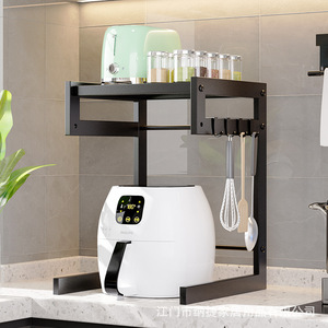 Étagère de rangement multifonctionnelle pour cuisine Najia, organiseur de comptoir pour friteuse à air, cuiseur à riz et autres appareils, avec crochets de suspension - Product Image 4