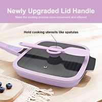 Poêle à griller commerciale OEM en aluminium moulé sous pression, antiadhésive, compatible induction, avec poignée amovible, pour cuisson de steaks