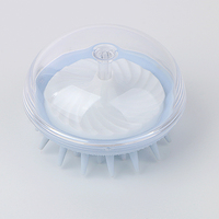 Brosse à shampooing ronde pour le cuir chevelu avec des dents en TPR douces, masseur professionnel du cuir chevelu avec coque transparente en PS