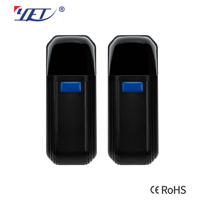 Sensor Inframerah Fotocell Satu Sinar Putar YET618 12~24V dengan Buzzer, Detektor Jarak Jauh untuk Keamanan Alarm, Baterai atau Kabel
