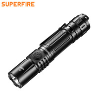 Lampe torche LED rechargeable par USB, en alliage d'aluminium, étanche IP44, haute puissance, tactique, pour le camping, 2500 lumens, faisceau spot 260 m, 6000K
