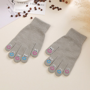 Gants amusants à grande bouche, tricotés, chauds, compatibles avec les écrans tactiles, pour femmes, sans doigts, pour étudiants, exercices, cyclisme, maison, déplacements - Product Image 3