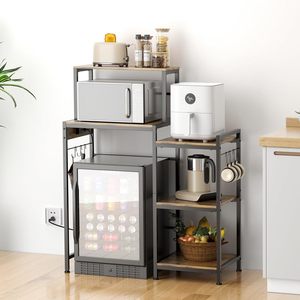 Cross-border multi-functional storage rack, household floor-standing kitchen microwave oven holder, condiment and soy <b>sauce</b> - Product Image 3