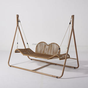 Muebles de ratán Jardín Loveseat Madera Pintada Doble Columpio - Product Image 5