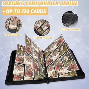 Carpeta para Tarjetas con 9 Bolsillos, Álbum de Tarjetas Coleccionables con Cierre, Libro de Almacenamiento de Cuero PU para Tarjetas Deportivas - Product Image 2