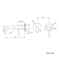 Robinet de douche mural en acier inoxydable 304 de haute qualité pour eau chaude