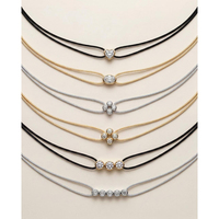 Collier en argent sterling 925 avec cordon et zircon cubique, pendentif plaqué or délicat, bijoux minimalistes à superposer