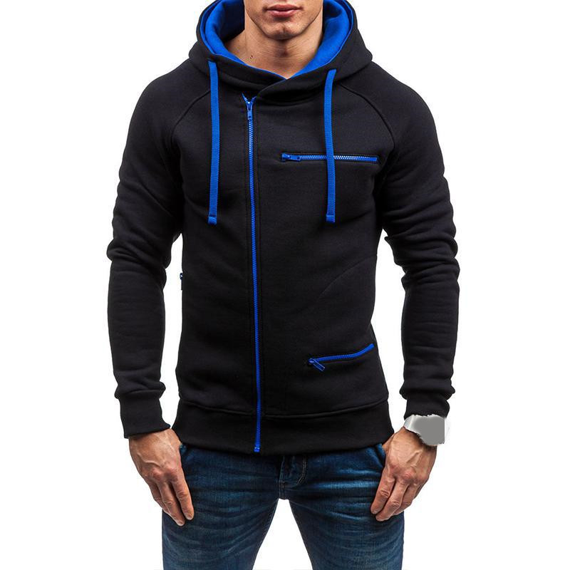 Men Hoodie Sweatshirt New Casual Solid Long Sleeve Mens Hoodies Slim Zipper Hooded Cardigan Sweatshirts Men Hoody Sweat Homme - View #10