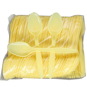 Disposable Plastic <b>Spoons</b> PS Material Thickened Ice Cream Soup <b>Spoon</b> For Catering Takeout Fast Food Packaging Commercial Use - Product Image 1