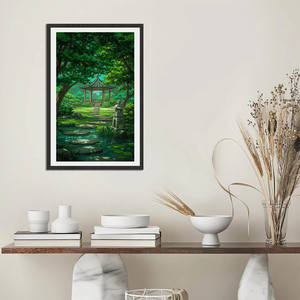 Cuadro Decorativo de Gazebo en el Bosque, Impresión de Alta Definición, Pintura de Paisaje en Lienzo con Marco Interior para Decoración del Hogar - Product Image 3