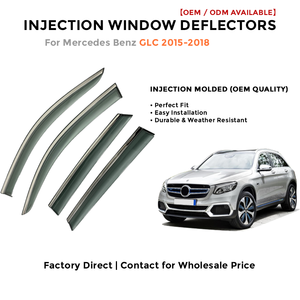 Injection Side Window Deflectors Visor Rain Guards for Benz GLC 2015-2018 Wind Deflector Auto Accessories - Product Image 2