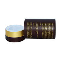 Emballage de luxe recyclable personnalisé pour flacon de parfum cylindrique rond de 50 ml en papier avec logo en feuille d'or mat et insert en EVA