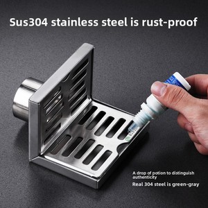 Sifone a pavimento a L in acciaio inox 304 a parete, design moderno e minimalista <span class=keywords><strong>per</strong></span> terrazze e balconi esterni, 50mm - Product Image 4