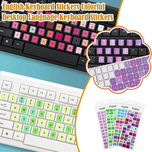 Macaron màu Key Sticker máy tính xách tay đầy màu sắc tiếng anh Bàn phím Sticker Máy tính để bàn Bàn phím dán - Product Image 4