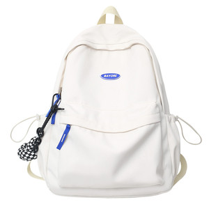 Ins Japanese-style Harajuku Antique Girl's Schoolbag Women's Korean-style Simple Solid Color Student <b>Backpack</b> <b>Large</b> Capacity - Product Image 5