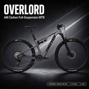 <span class=keywords><strong>Bicicleta</strong></span> de Montaña OVERLORD con Suspensión Completa de Carbono, <span class=keywords><strong>29</strong></span> Pulgadas, SMN <span class=keywords><strong>DEORE</strong></span> M6100 12S, Eje Pasante Boost, Horquilla de Aire, Amortiguador Trasero DNM, Enduro - Product Image 1