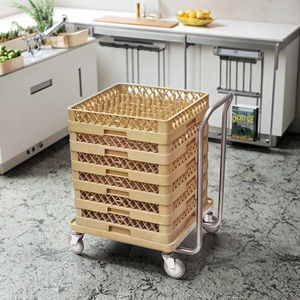 BOCHENG Compartiment Restaurant Cuisine Assiette Plateau Diviseur Plat Panier De Rangement PP Lave-Vaisselle Rack Chariot avec Sans Poignée - Product Image 1