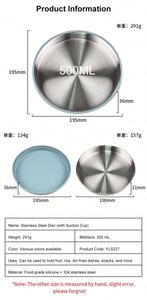 304 Stainless Steel Infant Dinner Plate Non-Toxic Non-Slip Food Grade Eco-Friendly Dishwasher Safe New - Product Image 2