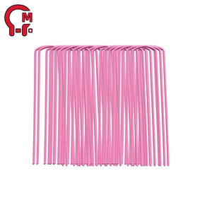 HLM <span class=keywords><strong>Agrafes</strong></span> de jardin roses à pointes acérées, à double extrémité, s'enfoncent facilement dans la terre <span class=keywords><strong>sans</strong></span> pré-creuser pour une installation rapide - Product Image 6