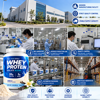Fabricant OEM de poudre protéinée : Mélange d'isolat de protéine de lactosérum saveur vanille, 20g de protéines pour athlètes, soutien musculaire, complément alimentaire