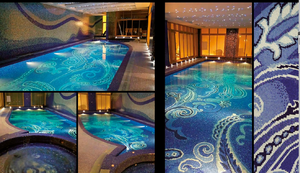 Tuiles de piscine en mosaïque à motifs de <span class=keywords><strong>peinture</strong></span> chinoise moderne Hasin, conception d'art personnalisée pour les hôtels, solution graphique professionnelle - Product Image 4