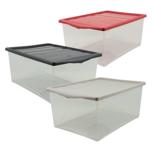 Boîte de rangement Spring L 550x390x250mm, bac en plastique rouge taupe pour le rangement à domicile ou au bureau - Product Image 3