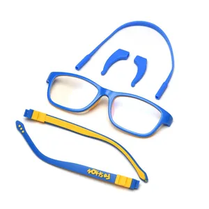 Silicone Glasses Soft Frame Color Kids Blue Light Eyeglasses 5-12 Years Old Removable Kids Optical Glasses Frames Eyewear