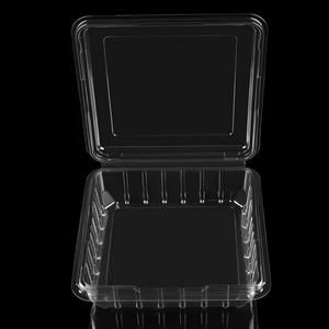 Caja de embalaje de plástico apilable de grado alimenticio PET Clamshell para cerezas Punnet de fruta transparente ventilada con tapa con bisagras - Product Image 4