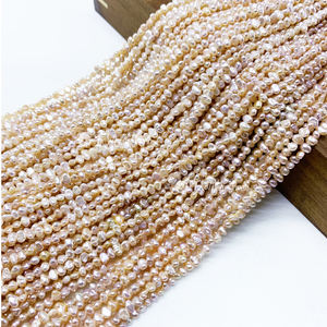 Hạt ngọc trai nước ngọt tự nhiên Muses Jewels, màu trắng hồng, dùng làm đồ trang sức và thủ công DIY, chuỗi ngọc trai Baroque - Product Image 2