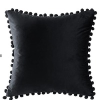 Housse de coussin carrée en tissu uni à poils doux, personnalisable, pour un canapé de salon simple.