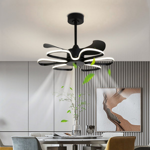 Modern Luxury LED Ceiling Fan Light White <b>Decorative</b> <b>Lamp</b> with Glass Body 5 Blades DC Motor for Dining Bedroom Living Room - Product Image 5